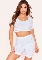 Maisie White Contrast Stitch Soft Touch Cycle Shorts