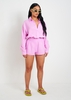 Maleah Lilac Linen Sheered Waist Shorts