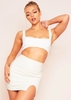 Malika White Cut Out Back Strap Detail Slinky Crop Top