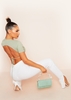 Mandy Sage Tie Back Cropped Ribbed T-Shirt