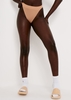 Maria Beige High Waisted Ribbed Thong Knickers