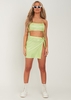 Maria Lime Glitter Ring Detail Mini Skirt