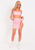 Maria Pink Glitter Ring Detail Mini Skirt