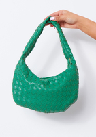 Marion Green Woven Shoulder Bag