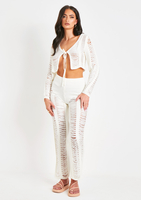 Marla Cream Laddered Knitted Legging