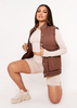 Mary Chocolate Pocket Detail Sleeveless Padded Gilet