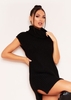 Maycee Black Roll Neck Sleeveless Knitted Jumper Dress