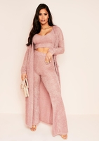 Meya Rose Fluffy Knit Wide Leg Trousers
