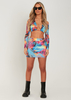 Mina Printed High Waisted Mini Skirt