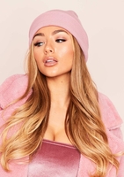 Miriam Pink Basic Rib Beanie Hat