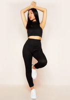 Misha Black Thick Ribbed High Waisted Leggings