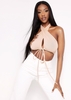 Myla Beige Halterneck Wrap Around Crop Top
