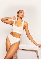 Myra Pink Missy Empire Embroidered Mesh Taped Racer Crop Vest Top