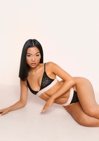 Nadia Black Missy Empire Mesh Embroidered Tape Thong Knicker