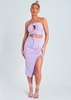 Naliyah Lilac Keyhole Cut Out Halter Neck Slinky Top