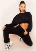 Namid Black Drawstring Cropped Sweatshirt
