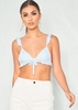Nancy Blue Gingham Frill Hem Bralet
