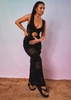 Naomi Black Crochet Cut Out Maxi Dress