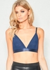 Natalie Navy Mesh Jersey Triangle Bralet