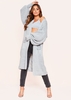 Nathalie Grey Balloon Sleeve Knitted Cardigan