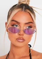 Naylor Lilac Gold Frame Oval Sunglasses