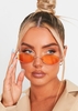 Naylor Orange Gold Frame Oval Sunglasses