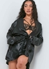 Neelam Black Satin Tie Waist Dressing Gown