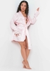 Neelam Pink Satin Tie Waist Dressing Gown