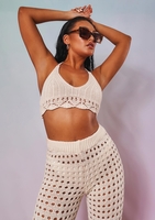 Nelly Ivory Crochet Halter Neck Top