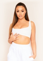 Nicanora White Basic Cropped Vest