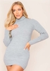 Nikita Grey Roll Neck Knitted Mini Dress