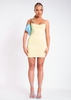 Nikki Lemon Yellow Slinky Double Thickness Mini Dress
