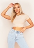 Nina Stone Ribbed Short Sleeve Cropped Tee