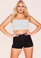 Norah White Polkadot Print Crop Top