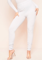 Nova Light Grey Plain Ribbed Leggings