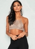 Octavia Rose Gold Sparkle Crochet Tie Crop Top