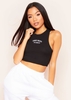 Olivia Black Venice Beach Ribbed Racer Crop Top