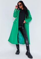 Paulina Green Long Wool Coat