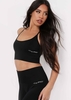Pav Black Missy Sport Cross Strap Seamless Gym Crop Top