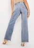 Phoebe Denim Light Wash Frayed Raw Hem Jeans