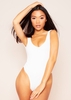Poppy Cream Ribbed Plunge Bodysuit