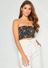 Rachel Black Floral Bandeau Crop Top