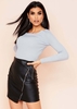 Ragna Grey Ribbed Knit Top