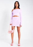 Rayne Lilac Knitted Long Sleeve Asymmetric Top