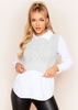 Remi Grey Cable Knit Vest Shirt