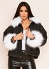 Rohina White Faux Fur Black Denim Jacket