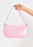 Roma Light Pink Croc Print Shoulder Bag