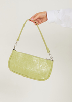 Roma Lime Croc Print Shoulder Bag