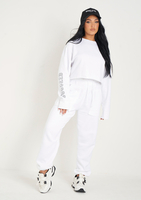 Romy White Pocket Front Oversized Joggers