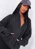 Roxy Charcoal Premium Ribbed Panelled Half Zip Sweatshirt